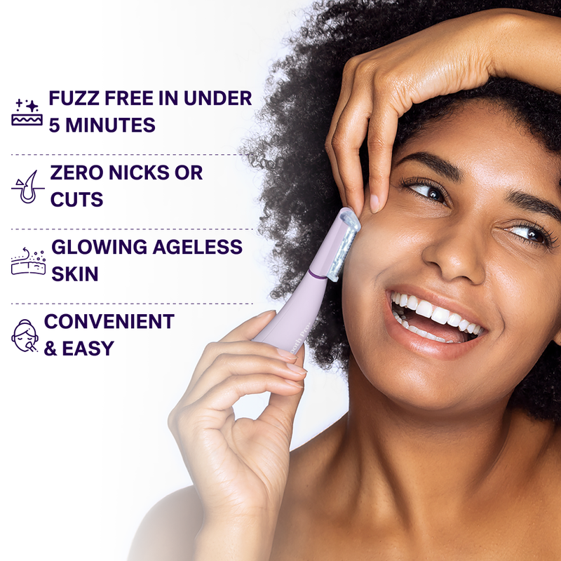 Lavender A woman uses the Michael Todd Beauty Sonicsmooth Pro+ System for professional-grade exfoliation, achieving fuzz-free, glowing skin in under 5 minutes with convenient sonic dermaplaning and no nicks or cuts.