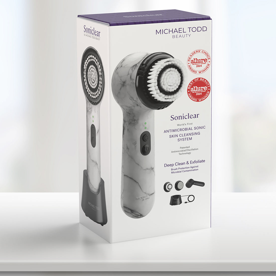 White Marble Soniclear Petite Sonic Facial Cleansing Brush