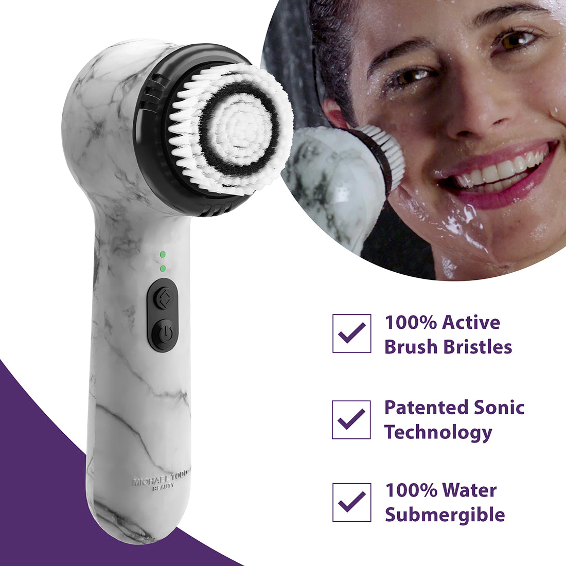 White Marble Soniclear Petite Sonic Facial Cleansing Brush