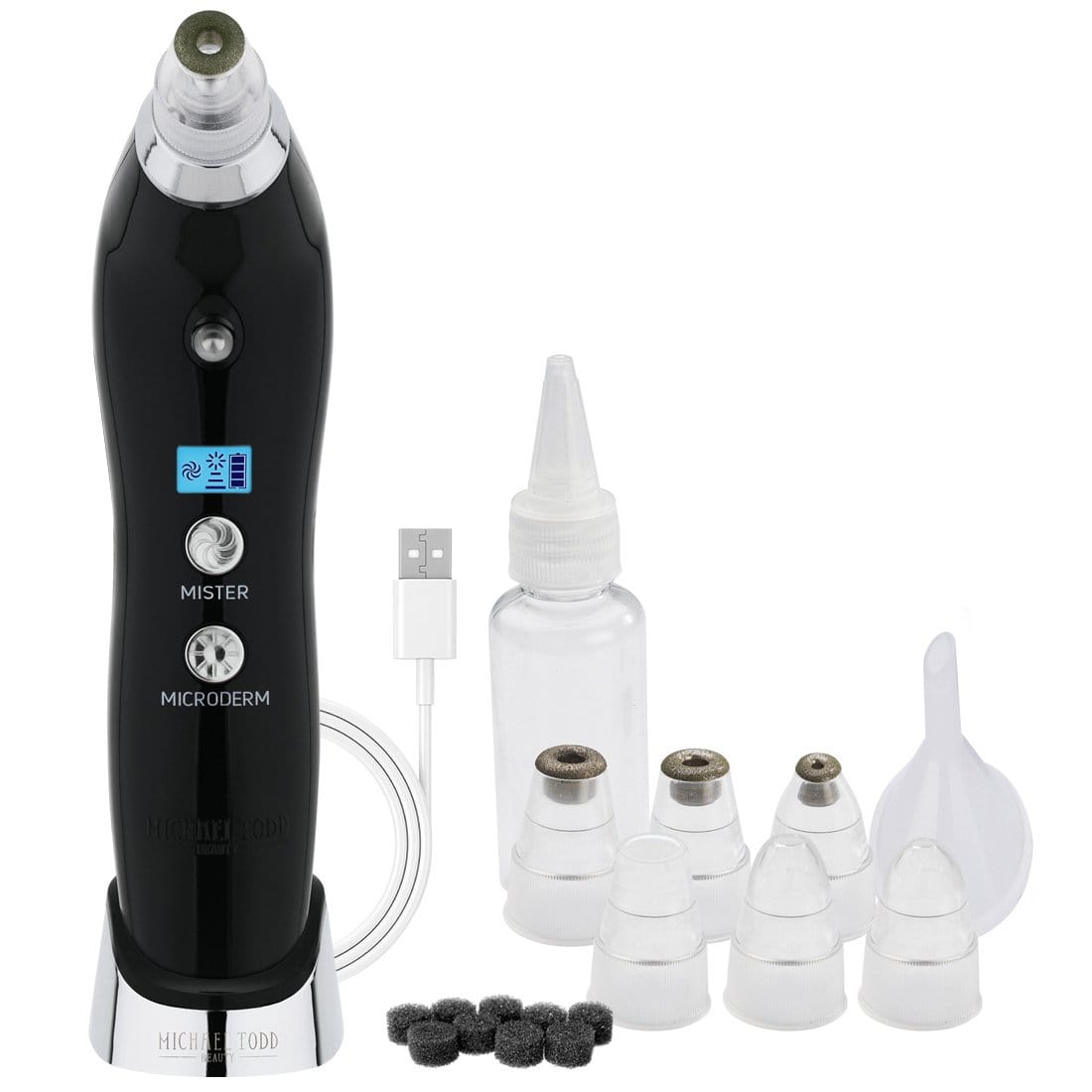Black Metallic Sonic Refresher At Home Microdermabrasion System