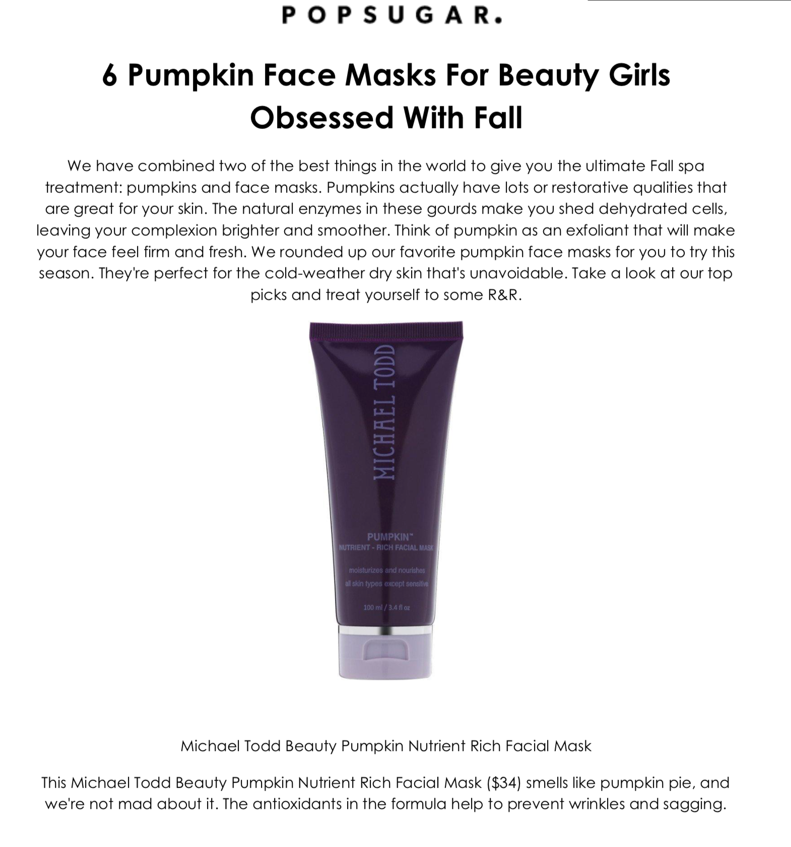 Pumpkin Face Masks For Beauty Girls Obsessed With Fall