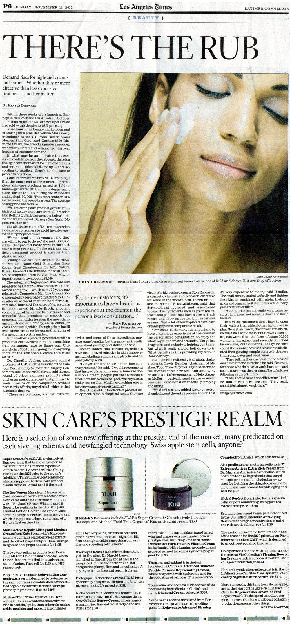 LOS ANGELES TIMES - NOVEMBER 2012