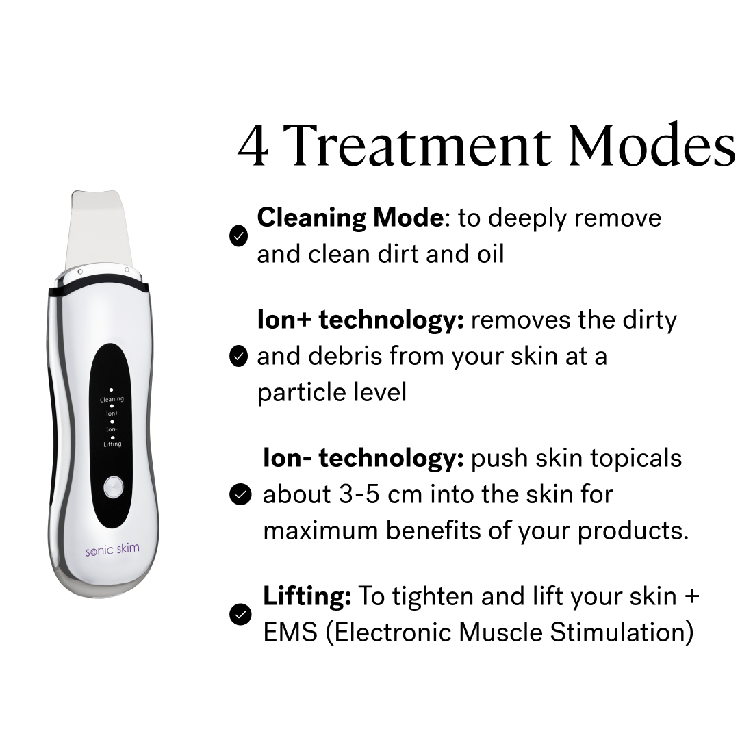 Soniclear Elite - 4 treatment modes including cleaning mode, available with the Glow All Day Bundle from Michael Todd Beauty.