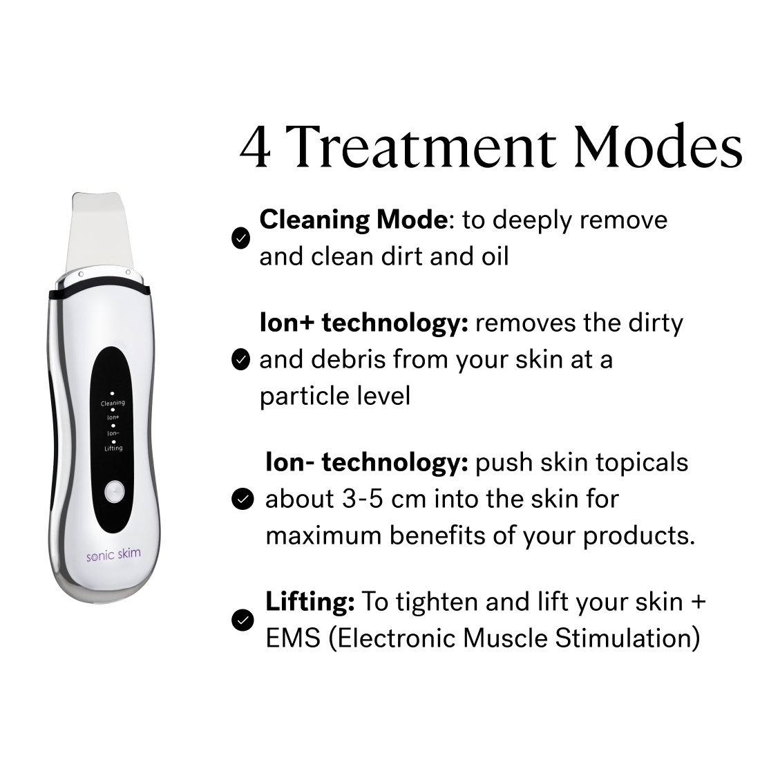 The Glow All Day by Michael Todd Beauty offers 4 treatment modes including a cleaning mode.