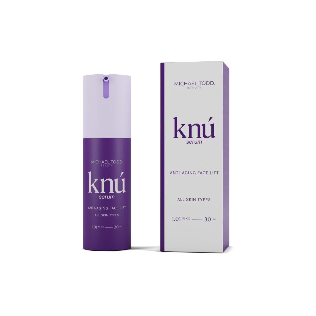 Michael Todd Beauty's Knú Serum (30 day) aids in skin regeneration with peptides, available in a 50ml bottle.