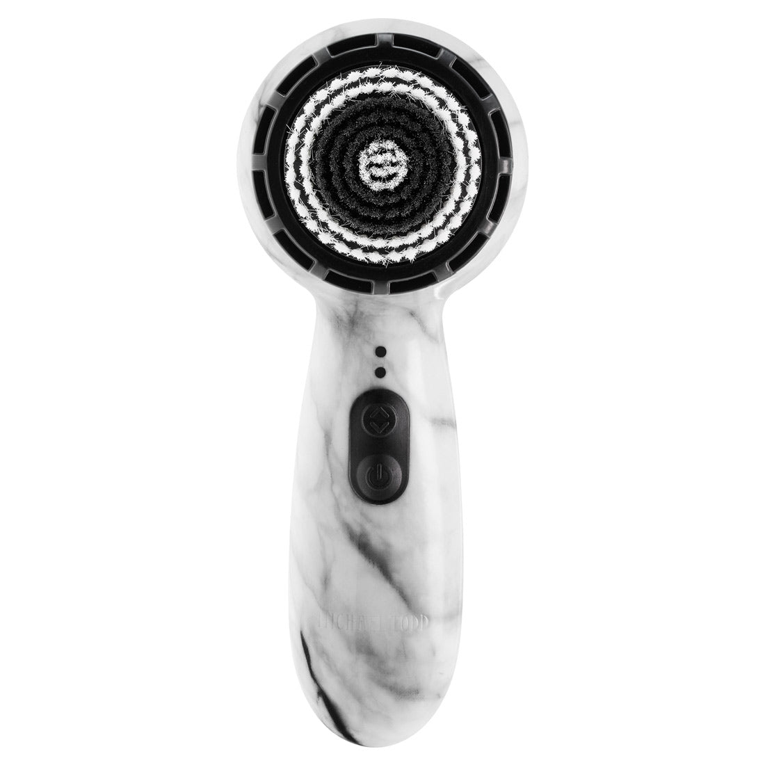 A white and black Soniclear Petite - Free Gift hair dryer with a marble design by Michael Todd Beauty.