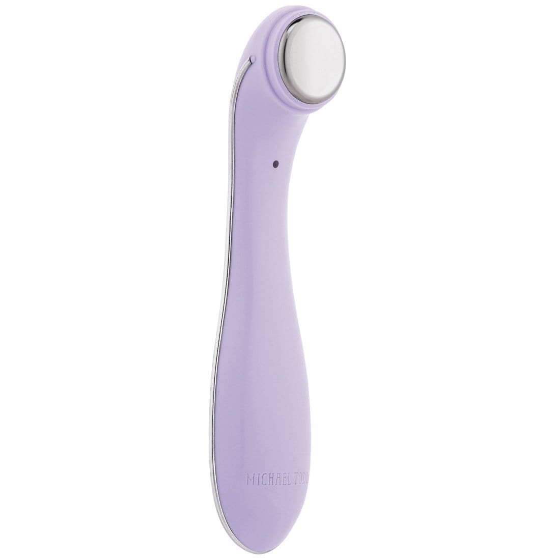 A purple Stay Balanced skincare delivery system with a silver handle for a flawless look by Michael Todd Beauty.